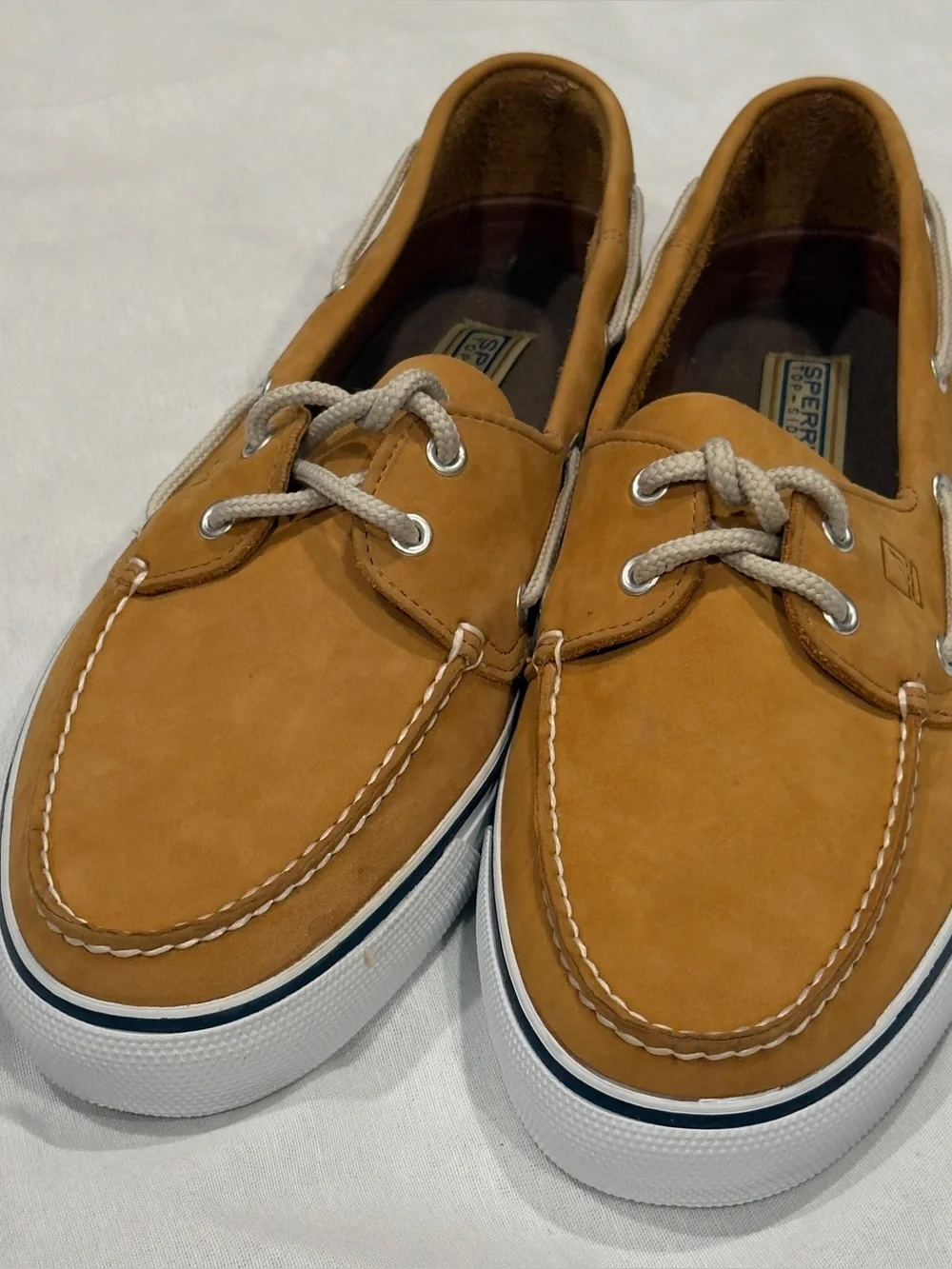 Sperry Bal Harbour II Top-Sider Tan Leather Lace-Up Boat Shoe Men’s 12M NIB